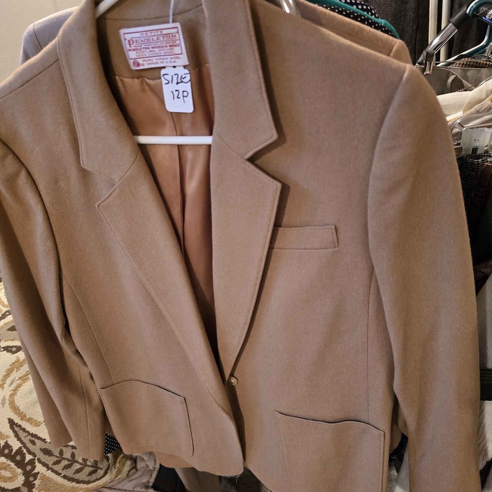 Pendleton Women's Camel Blazer With Matching Skirt